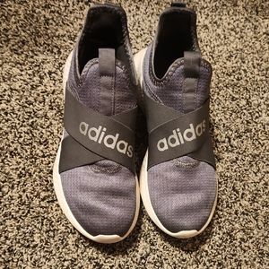 Adidas Black and Gray Slip-On Sneakers
